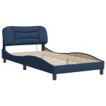 vidaXL Cadru de pat cu LED fără saltea Albastru 100x200 cm Material