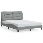 vidaXL Cadru de pat cu LED fără saltea Gri deschis 120x200 cm Material vidaXL Cadru de pat cu LED fără saltea Gri deschis 120x200 cm Material