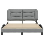 vidaXL Cadru de pat cu LED fără saltea Gri deschis 120x200 cm Material vidaXL Cadru de pat cu LED fără saltea Gri deschis 120x200 cm Material