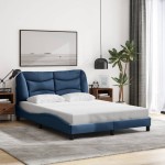 vidaXL Cadru de pat cu LED fără saltea Albastru 120x200 cm Material