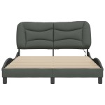 vidaXL Cadru de pat cu LED fără saltea Gri închis 140x190 cm Material vidaXL Cadru de pat cu LED fără saltea Gri închis 140x190 cm Material