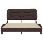 vidaXL Cadru de pat cu LED fără saltea țesătură maro închis 140x190 cm