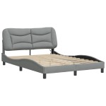 vidaXL Cadru de pat cu LED fără saltea Gri deschis 140x200 cm Material vidaXL Cadru de pat cu LED fără saltea Gri deschis 140x200 cm Material