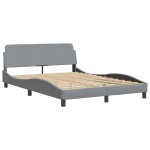 vidaXL Cadru de pat cu LED fără saltea Gri deschis 140x200 cm Material vidaXL Cadru de pat cu LED fără saltea Gri deschis 140x200 cm Material
