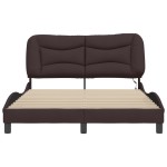 vidaXL Cadru de pat cu LED fără saltea țesătură maro închis 140x200 cm