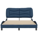 vidaXL Cadru de pat cu LED fără saltea Albastru 140x200 cm țesătură vidaXL Cadru de pat cu LED fără saltea Albastru 140x200 cm țesătură