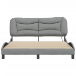 vidaXL Cadru de pat cu LED fără saltea Gri deschis 160x200 cm Material