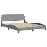 vidaXL Cadru de pat cu LED fără saltea Gri deschis 160x200 cm Material