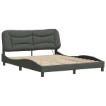 vidaXL Cadru de pat cu LED fără saltea Gri închis 160x200 cm Material vidaXL Cadru de pat cu LED fără saltea Gri închis 160x200 cm Material