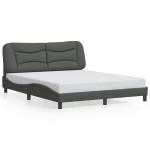 vidaXL Cadru de pat cu LED fără saltea Gri închis 160x200 cm Material vidaXL Cadru de pat cu LED fără saltea Gri închis 160x200 cm Material
