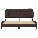 vidaXL Cadru de pat cu LED fără saltea țesătură maro închis 160x200 cm
