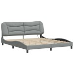 vidaXL Cadru de pat cu LED fără saltea Gri deschis 180x200 cm Material vidaXL Cadru de pat cu LED fără saltea Gri deschis 180x200 cm Material