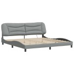 vidaXL Cadru de pat cu LED fără saltea Gri deschis 200x200 cm Material