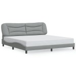 vidaXL Cadru de pat cu LED fără saltea Gri deschis 200x200 cm Material