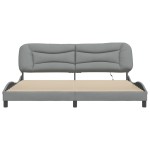 vidaXL Cadru de pat cu LED fără saltea Gri deschis 200x200 cm Material
