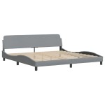 vidaXL Cadru de pat cu LED fără saltea Gri deschis 200x200 cm Material