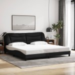 vidaXL Cadru de pat cu LED fără saltea țesătură neagră 200x200 cm