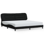 vidaXL Cadru de pat cu LED fără saltea țesătură neagră 200x200 cm