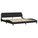 vidaXL Cadru de pat cu LED fără saltea țesătură neagră 200x200 cm