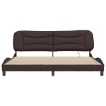 vidaXL Cadru de pat cu lumini LED, maro închis, 200x200 cm, textil