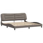 vidaXL Cadru de pat cu lumini LED, gri taupe, 200x200 cm, textil