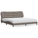 vidaXL Cadru de pat cu lumini LED, gri taupe, 200x200 cm, textil