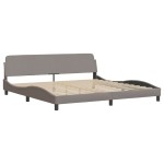 vidaXL Cadru de pat cu lumini LED, gri taupe, 200x200 cm, textil