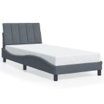 vidaXL Cadru de pat cu lumini LED, gri închis, 80x200 cm, catifea