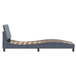 vidaXL Cadru de pat cu lumini LED, gri închis, 80x200 cm, catifea