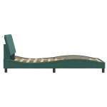 vidaXL Cadru de pat cu lumini LED, verde închis, 80x200 cm, catifea vidaXL Cadru de pat cu lumini LED, verde închis, 80x200 cm, catifea