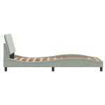 vidaXL Cadru de pat cu lumini LED, gri deschis, 90x190 cm, catifea