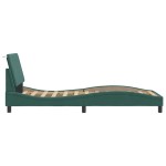 vidaXL Cadru de pat cu lumini LED, verde închis, 90x190 cm, catifea