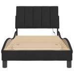 vidaXL Cadru de pat cu lumini LED, negru, 90x200 cm, catifea
