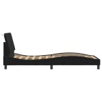 vidaXL Cadru de pat cu lumini LED, negru, 90x200 cm, catifea