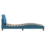 vidaXL Cadru de pat cu lumini LED, albastru, 90x200 cm, catifea vidaXL Cadru de pat cu lumini LED, albastru, 90x200 cm, catifea