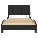 vidaXL Cadru de pat cu lumini LED, negru, 100x200 cm, catifea vidaXL Cadru de pat cu lumini LED, negru, 100x200 cm, catifea