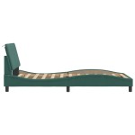 vidaXL Cadru de pat cu lumini LED, verde închis, 100x200 cm, catifea vidaXL Cadru de pat cu lumini LED, verde închis, 100x200 cm, catifea