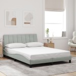 vidaXL Cadru de pat cu lumini LED, gri deschis, 120x200 cm, catifea