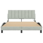 vidaXL Cadru de pat cu lumini LED, gri deschis, 120x200 cm, catifea