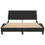 vidaXL Cadru de pat cu lumini LED, negru, 120x200 cm, catifea vidaXL Cadru de pat cu lumini LED, negru, 120x200 cm, catifea