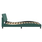 vidaXL Cadru de pat cu lumini LED, verde închis, 120x200 cm, catifea vidaXL Cadru de pat cu lumini LED, verde închis, 120x200 cm, catifea