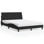 vidaXL Cadru de pat cu lumini LED, negru, 140x190 cm, catifea vidaXL Cadru de pat cu lumini LED, negru, 140x190 cm, catifea