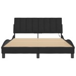 vidaXL Cadru de pat cu lumini LED, negru, 140x190 cm, catifea vidaXL Cadru de pat cu lumini LED, negru, 140x190 cm, catifea