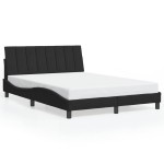 vidaXL Cadru de pat cu lumini LED, negru, 140x200 cm, catifea vidaXL Cadru de pat cu lumini LED, negru, 140x200 cm, catifea