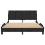 vidaXL Cadru de pat cu lumini LED, negru, 140x200 cm, catifea vidaXL Cadru de pat cu lumini LED, negru, 140x200 cm, catifea