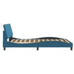 vidaXL Cadru de pat cu lumini LED, albastru, 140x200 cm, catifea