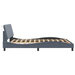 vidaXL Cadru de pat cu lumini LED, gri închis, 160x200 cm, catifea