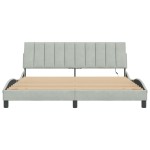 vidaXL Cadru de pat cu LED fără saltea, Hanko, gri deschis, 180x200 cm, catifea