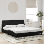 vidaXL Cadru de pat cu lumini LED, negru, 180x200 cm, catifea vidaXL Cadru de pat cu lumini LED, negru, 180x200 cm, catifea