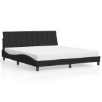 vidaXL Cadru de pat cu lumini LED, negru, 180x200 cm, catifea vidaXL Cadru de pat cu lumini LED, negru, 180x200 cm, catifea
